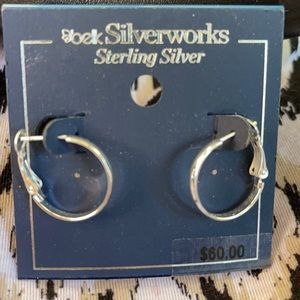 Small sterling silver hoop earrings